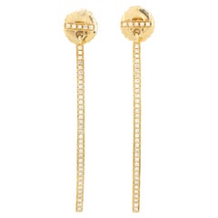 Tiffany & Co. T Wire Bar Earrings 18k Yellow Gold with Diamonds