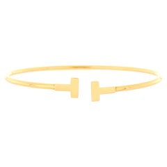 Tiffany & Co. T Wire Bracelet 18K Yellow Gold Narrow