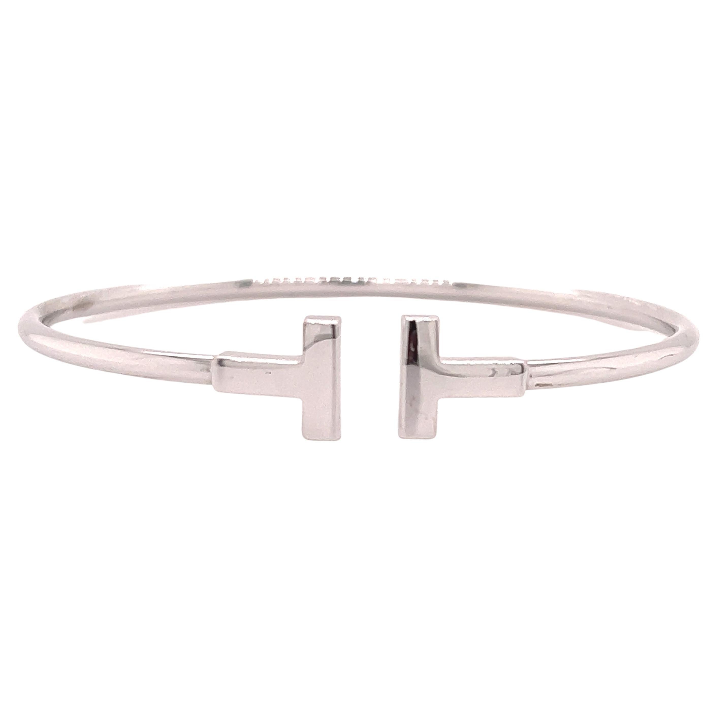 Tiffany & Co. T Wire Bracelet in 18k White Gold