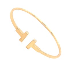 Tiffany & Co. T Wire Bracelet in 18K Yellow Gold, Size Medium