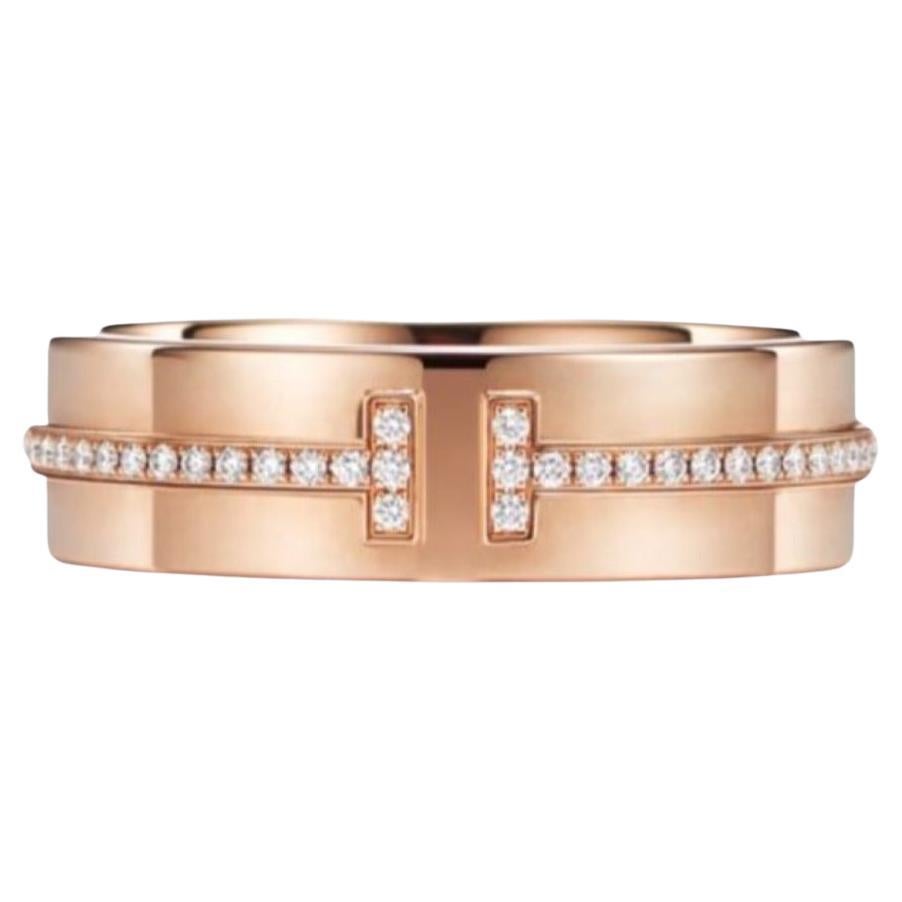 Tiffany & Co. T Wire Diamond 18k Rose Gold Band