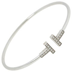 Tiffany & Co. T Wire Diamond 18K White Gold Bracelet