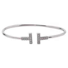 Tiffany & Co. T Wire Diamond 18k White Gold Bracelet