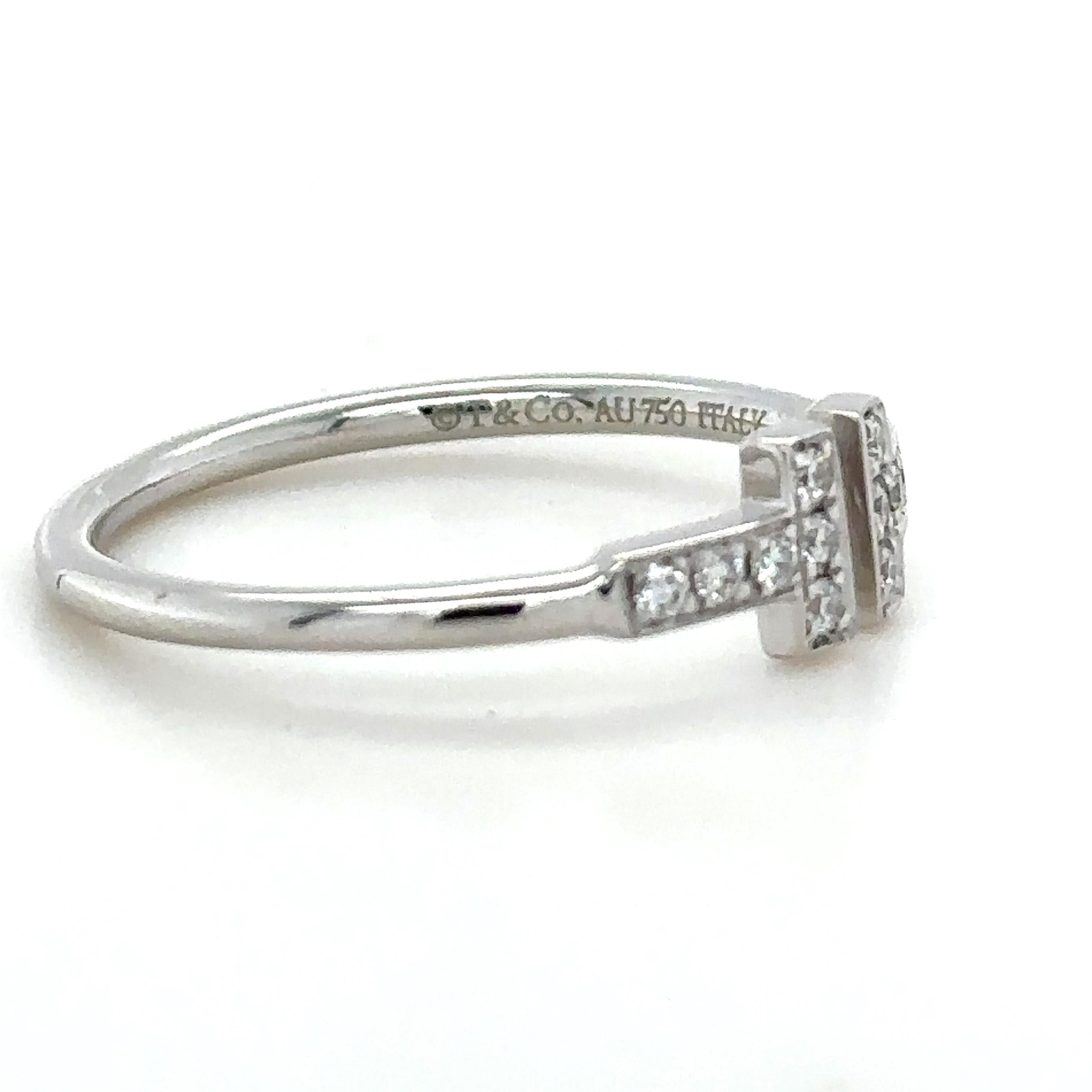 Round Cut Tiffany & Co T Wire Diamond Ring 0.15ct