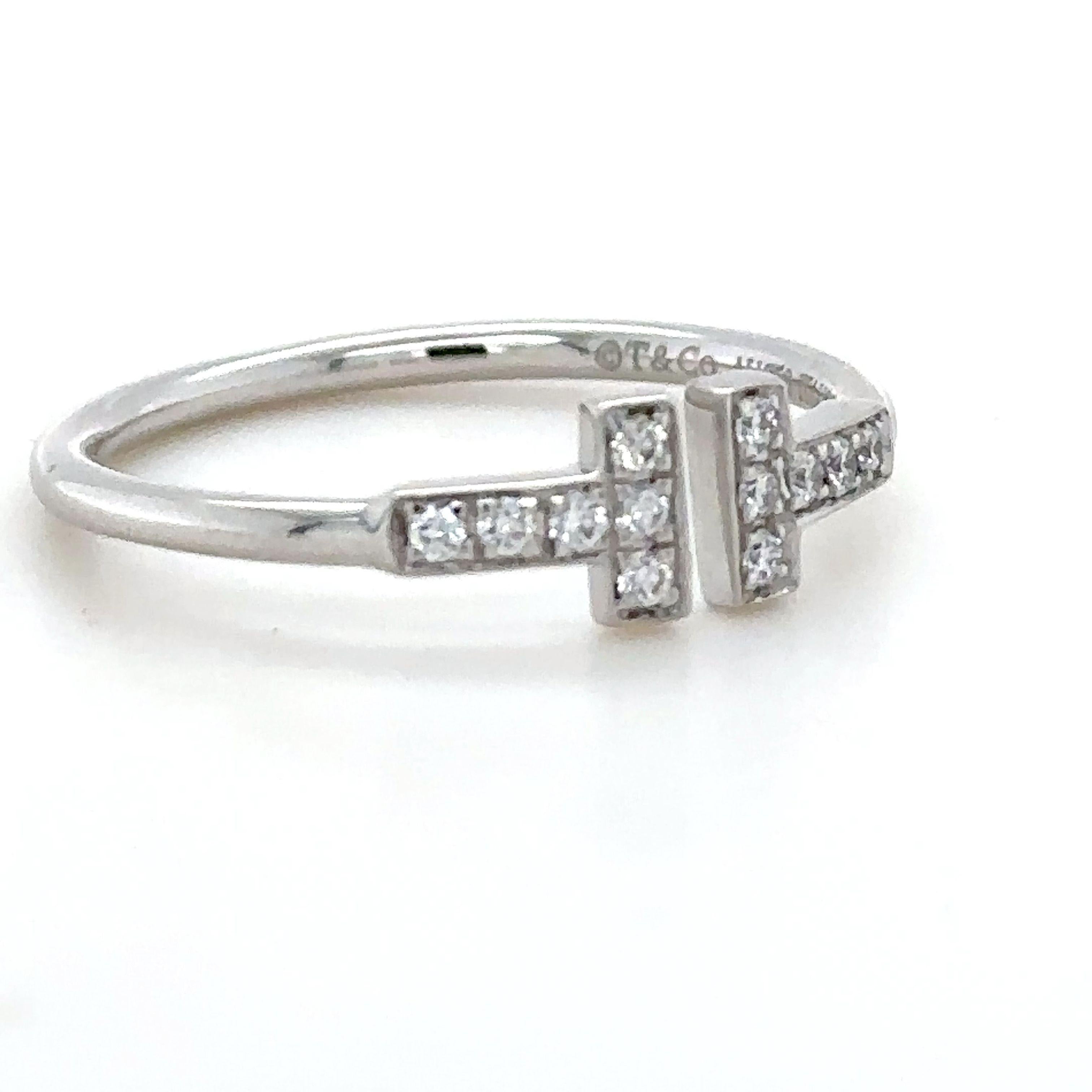 Tiffany & Co T Wire Diamond Ring 0.15ct In Excellent Condition In SYDNEY, NSW