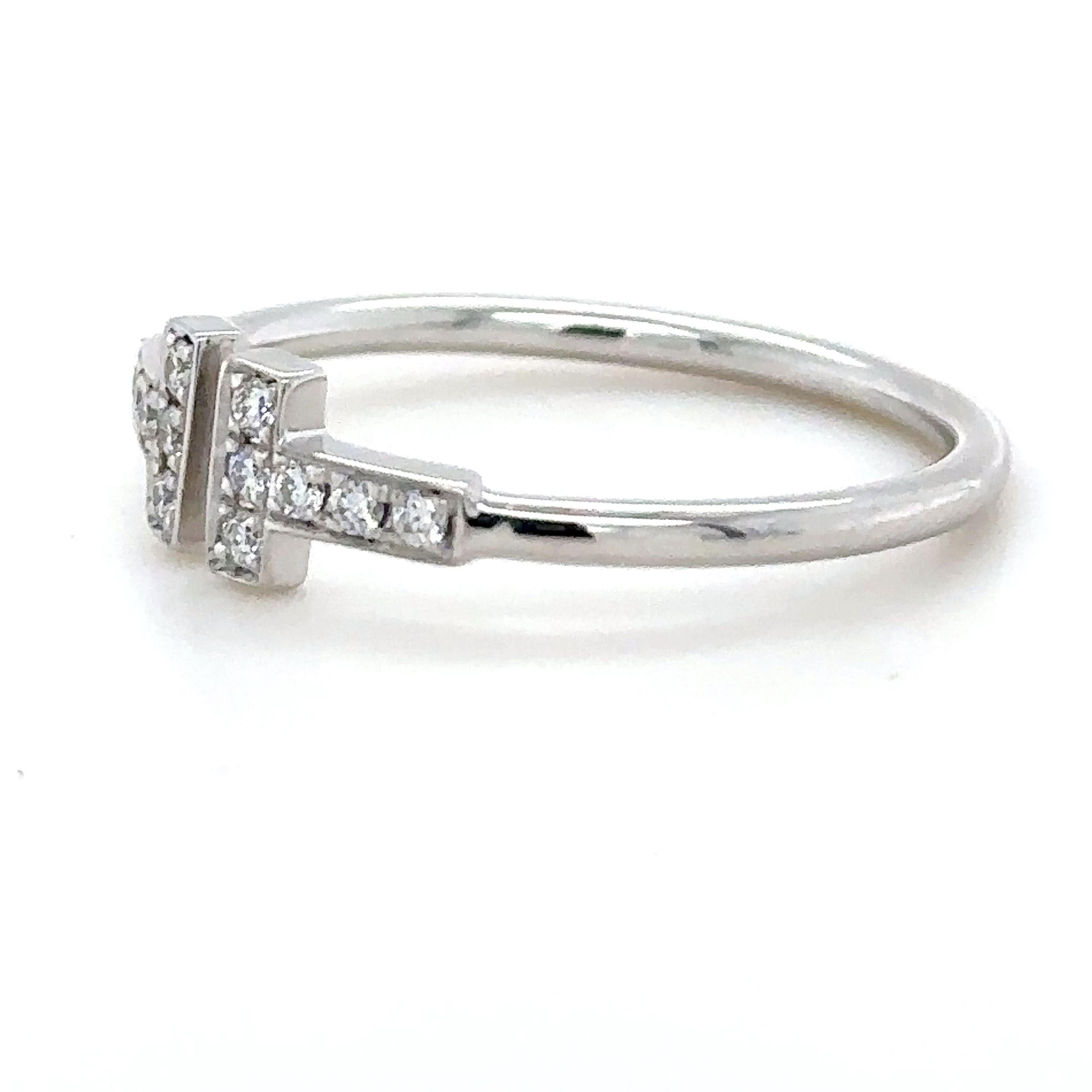 Women's Tiffany & Co T Wire Diamond Ring 0.15ct For Sale