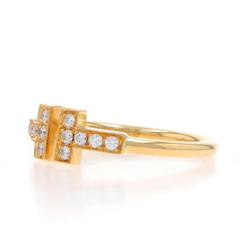 Tiffany & Co. T Wire Diamond Ring - Yellow Gold 18k Round .13ctw Band Sz 6 1/2 In Excellent Condition In Greensboro, NC