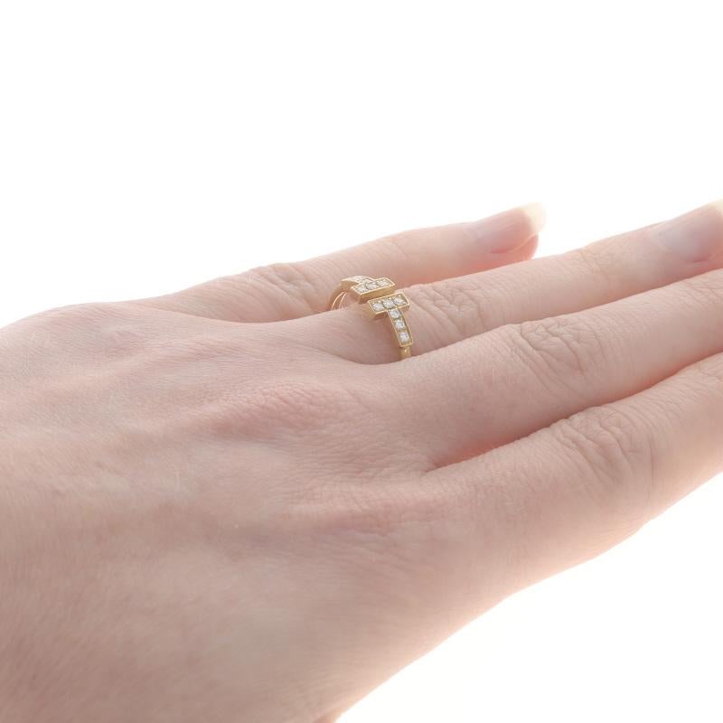 Women's Tiffany & Co. T Wire Diamond Ring - Yellow Gold 18k Round .13ctw Band Sz 6 1/2