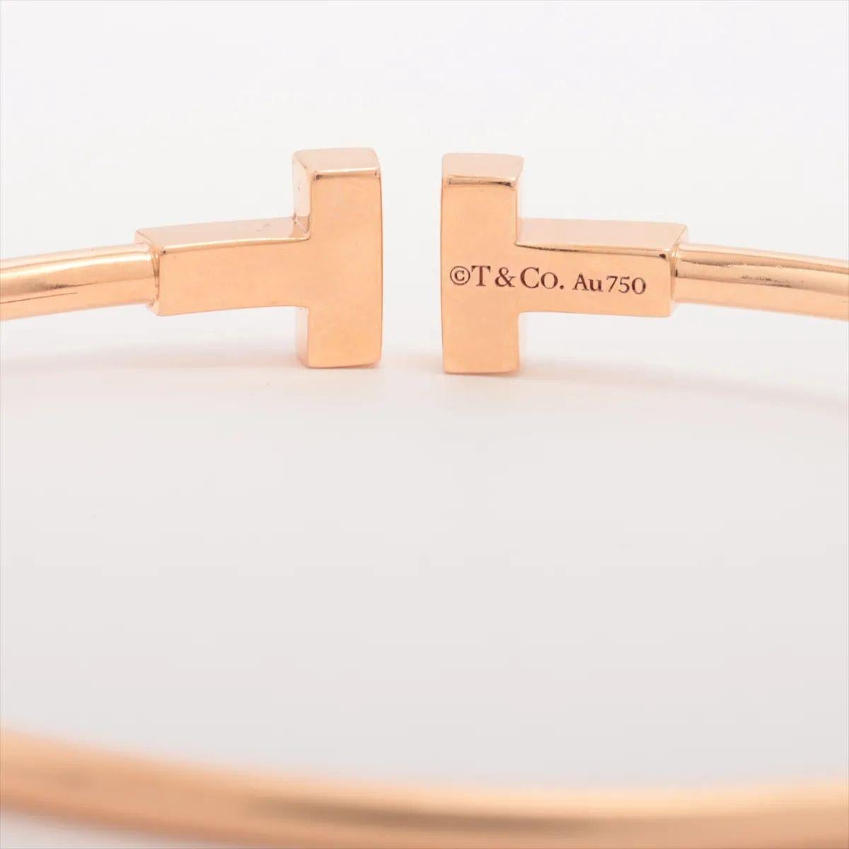 Women's Tiffany & Co. T Wire Narrow Bracelet Rose Gold For Sale