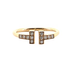 Tiffany & Co. T Wire Ring 18 Karat Rose Gold with Diamonds