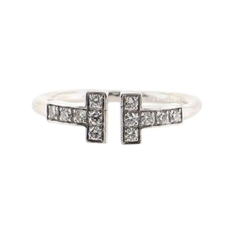 Tiffany & Co. T Wire Ring 18k White Gold with Diamonds 18k White Gold