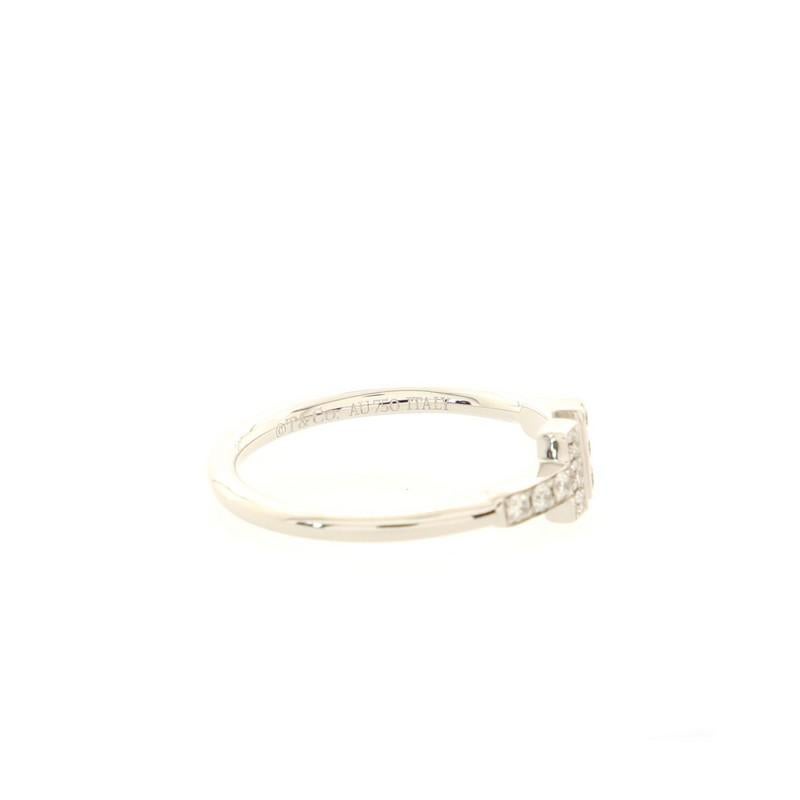 Tiffany & Co. T Wire Ring 18K White Gold with Diamonds In Good Condition In New York, NY