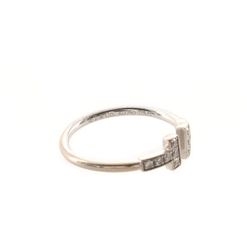 Women's Tiffany & Co. T Wire Ring 18K White Gold with Diamonds