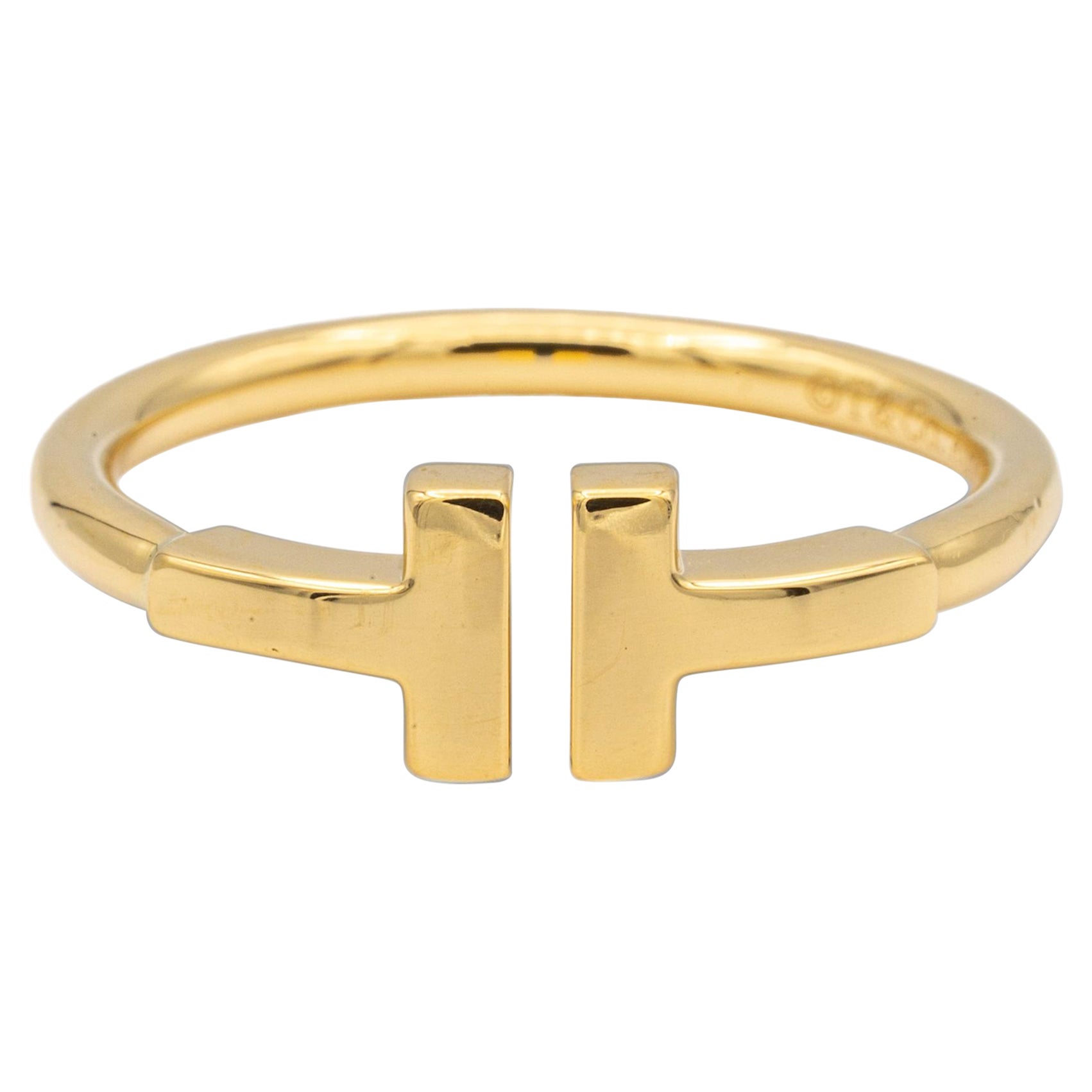 Tiffany 
Co. T Wire Ring in 18 Karat Gold Size 6