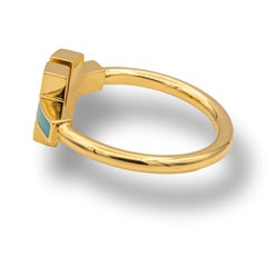 Tiffany and Co. T Wire Turquoise Ring in 18 Karat Gold at 1stDibs