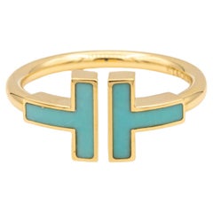 Tiffany & Co. T Wire Turquoise Ring in 18 Karat Gold