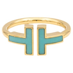 Tiffany & Co. T Wire Turquoise Ring in 18 Karat Gold