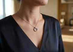 Tiffany & Co T1 Circle 0.72 Carat Diamond 18K White Gold Pendant Necklace