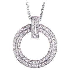 Tiffany & Co T1 Circle 0.72 Carat Diamond 18K White Gold Pendant Necklace