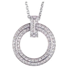 Tiffany & Co T1 Circle 0.72 Carat Diamond 18K White Gold Pendant Necklace