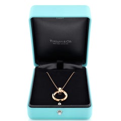 Tiffany & Co. T1 Circle Pendant Necklace 18K Rose Gold Small