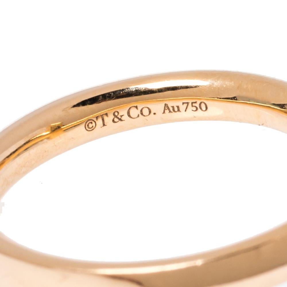 Contemporary Tiffany & Co. T1 Diamond 18K Rose Gold Narrow Ring Size 54.5