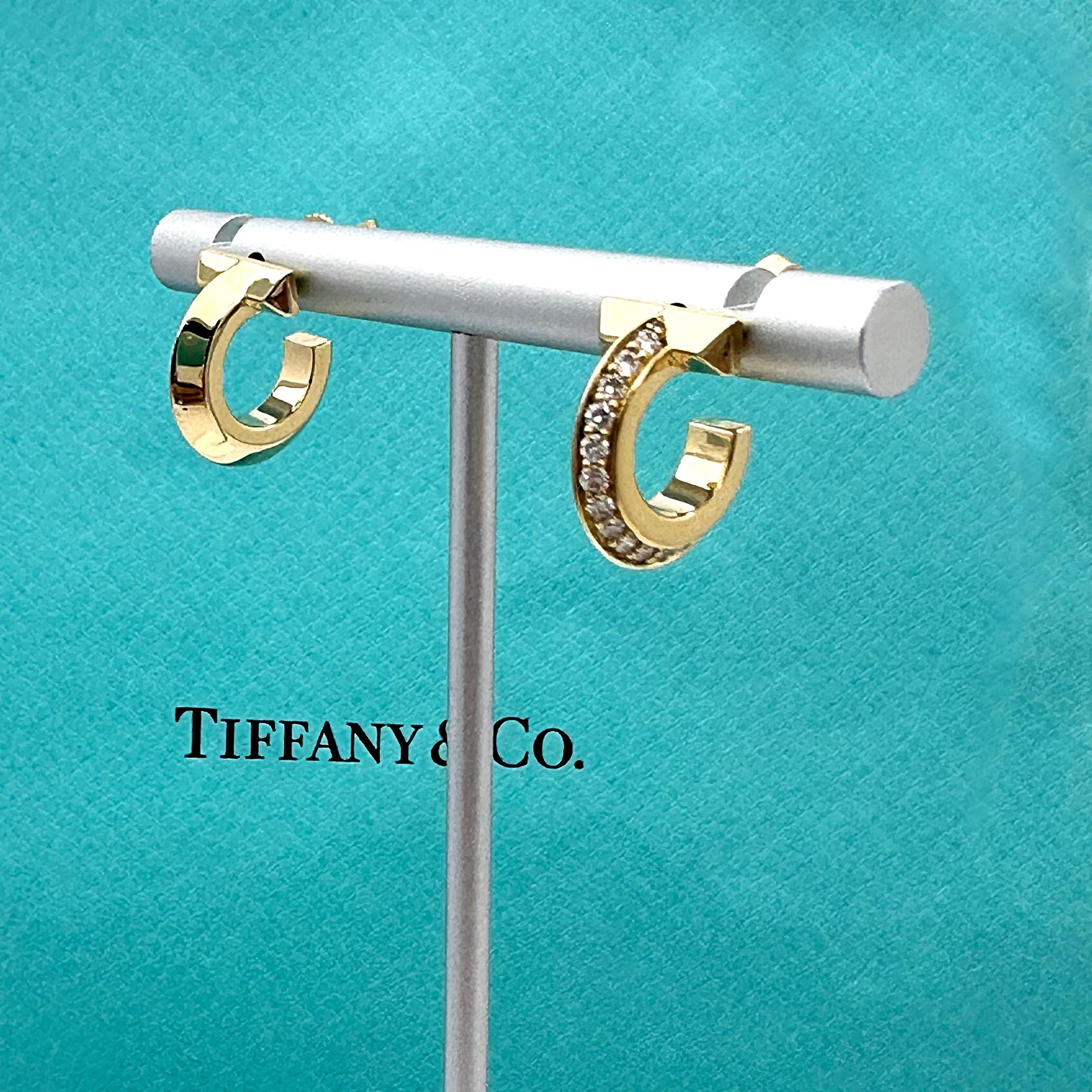 Tiffany & Co. T1 Diamant-Reifenohrringe aus 18kt Gelbgold Extra Klein 5