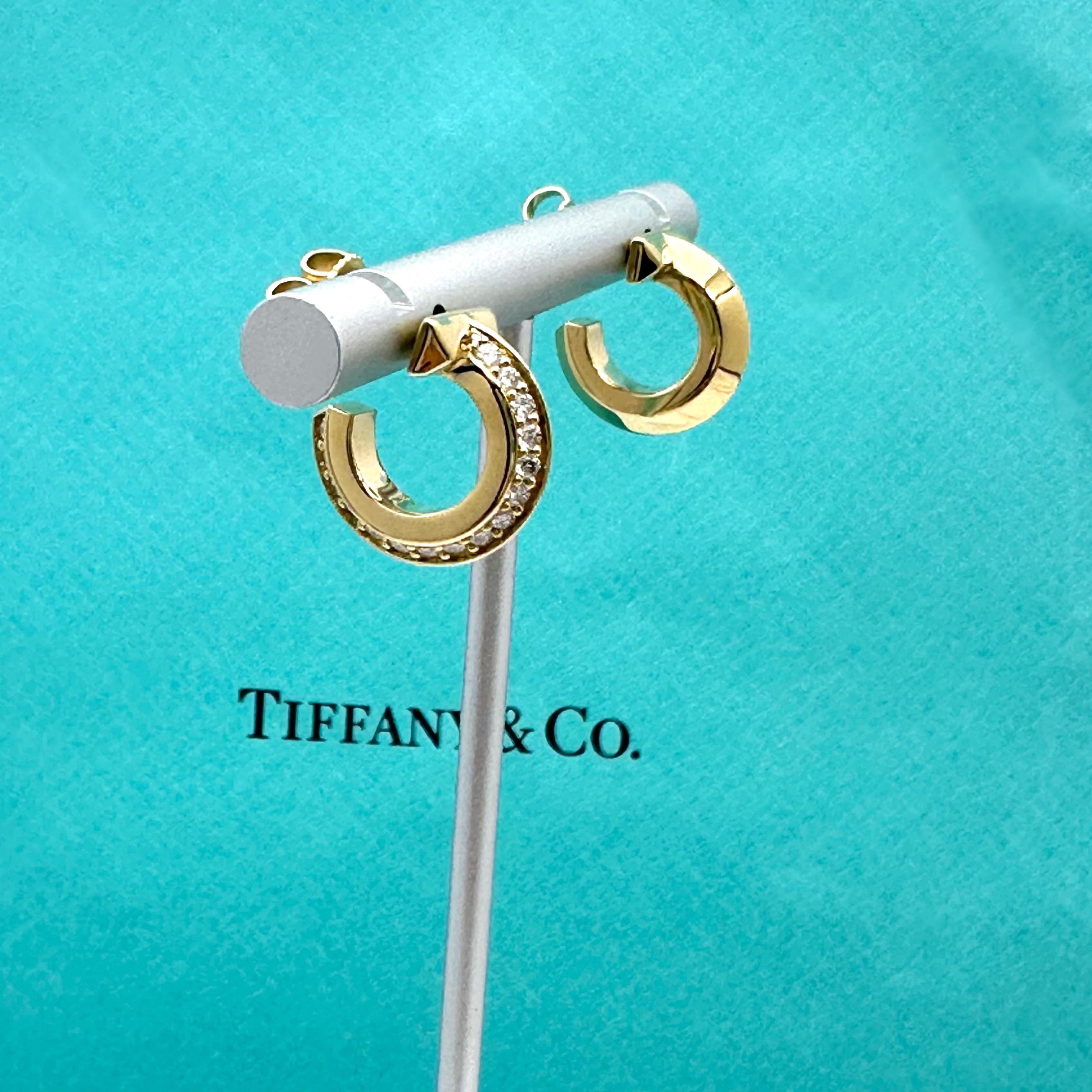 Tiffany & Co. T1 Diamant-Reifenohrringe aus 18kt Gelbgold Extra Klein 6