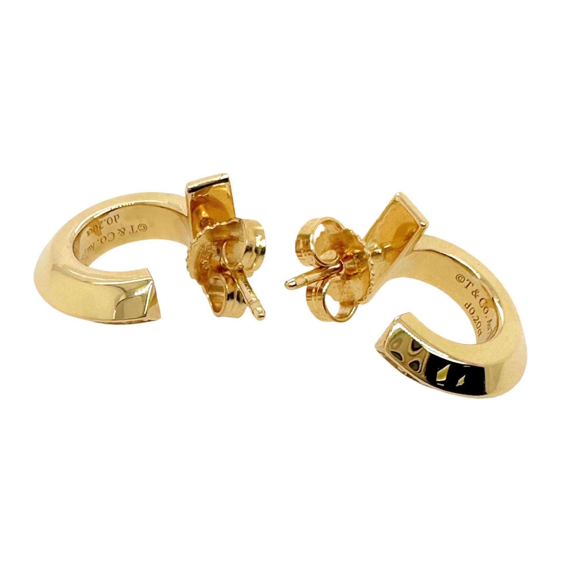 Tiffany & Co. T1 Diamant-Reifenohrringe aus 18kt Gelbgold Extra Klein Damen