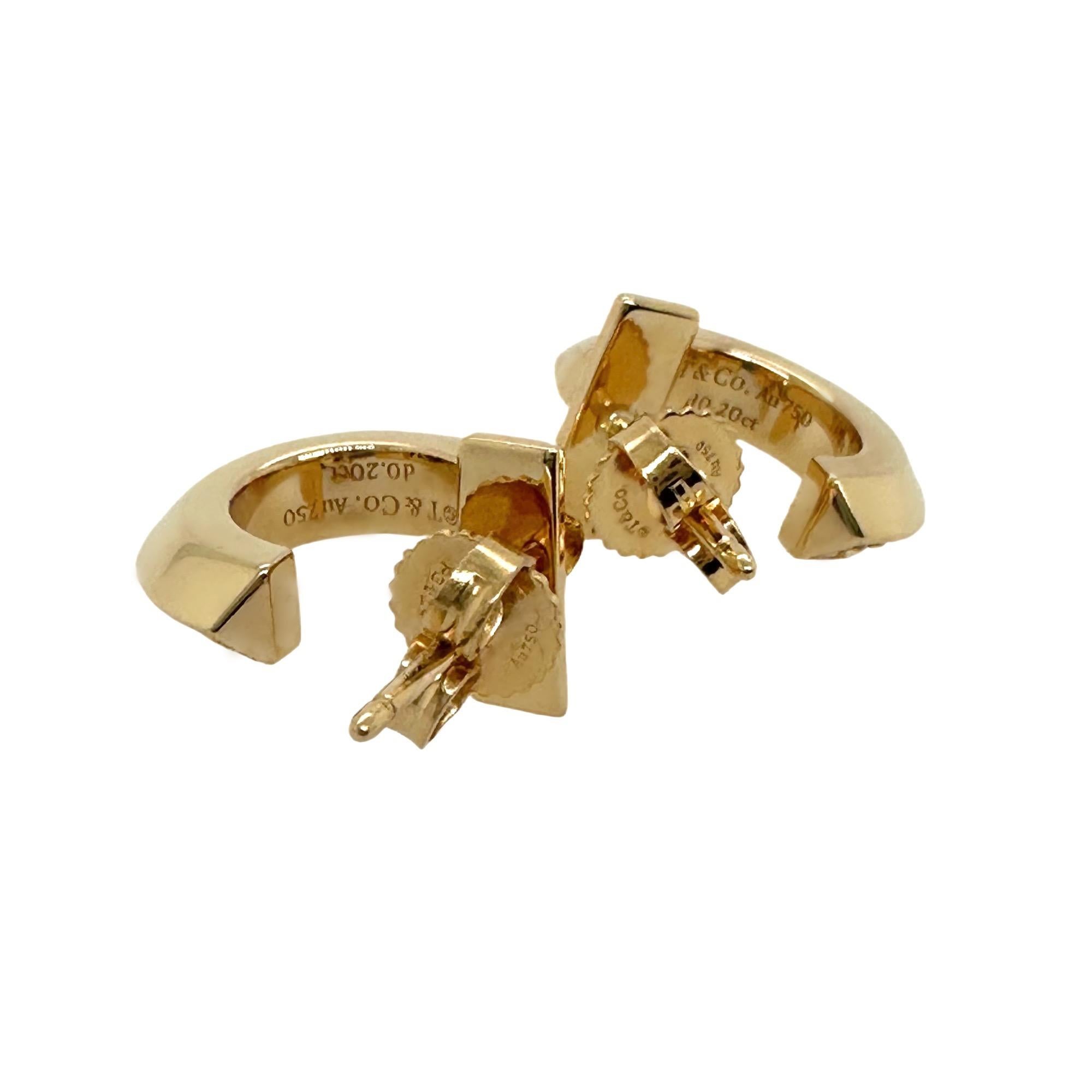 Tiffany & Co. T1 Diamant-Reifenohrringe aus 18kt Gelbgold Extra Klein 1