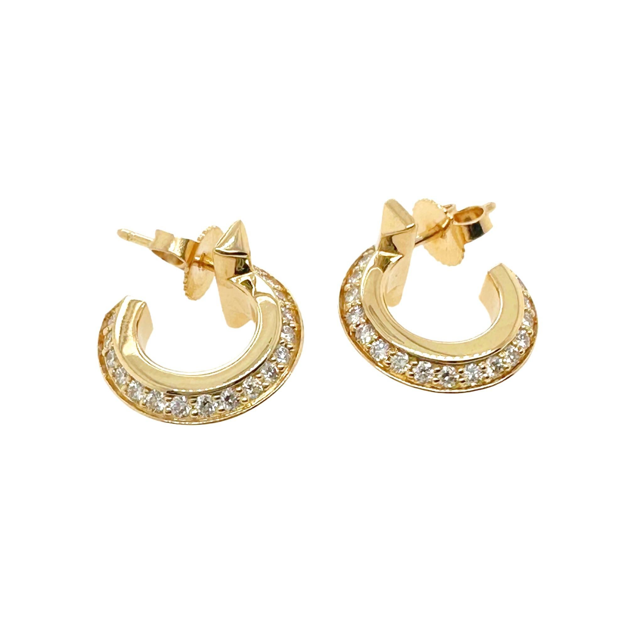 Tiffany & Co. T1 Diamant-Reifenohrringe aus 18kt Gelbgold Extra Klein 2
