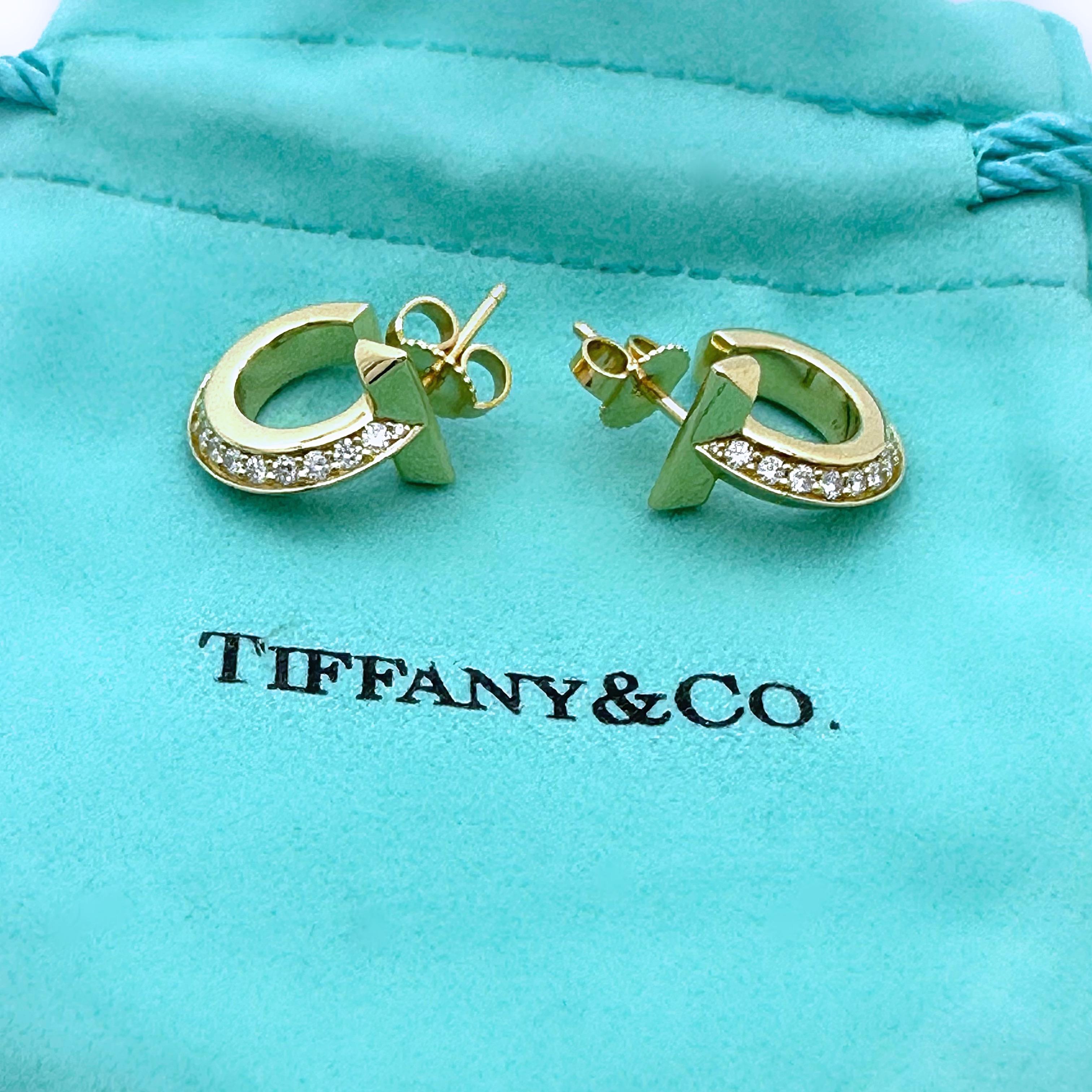 Tiffany & Co. T1 Diamant-Reifenohrringe aus 18kt Gelbgold Extra Klein 3