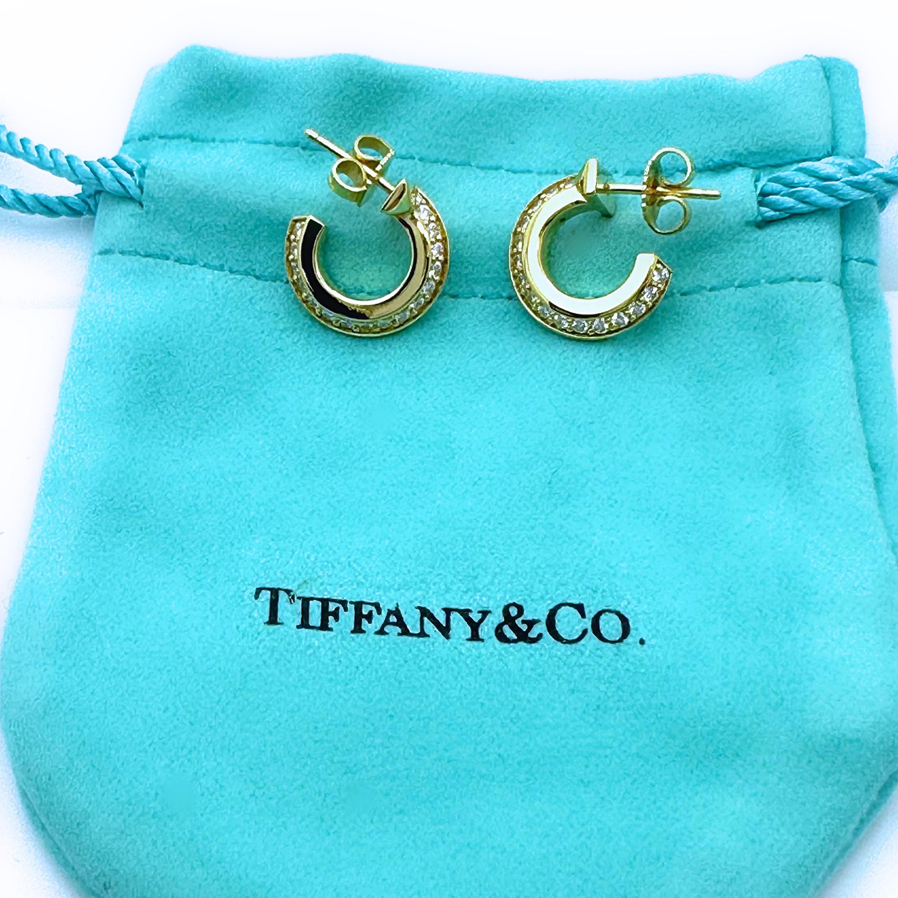 Tiffany & Co. T1 Diamant-Reifenohrringe aus 18kt Gelbgold Extra Klein 4