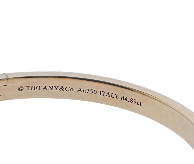Tiffany and Co. T1 Diamond Yellow Gold Bangle Bracelet For Sale at ...