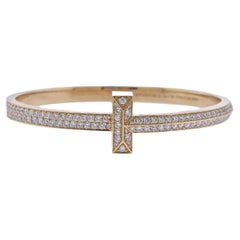 Tiffany & Co. T1 Diamond Yellow Gold Bangle Bracelet