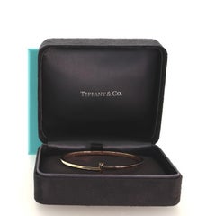Tiffany & Co. T1 Hinged Bangle Bracelet 18K Rose Gold Narrow