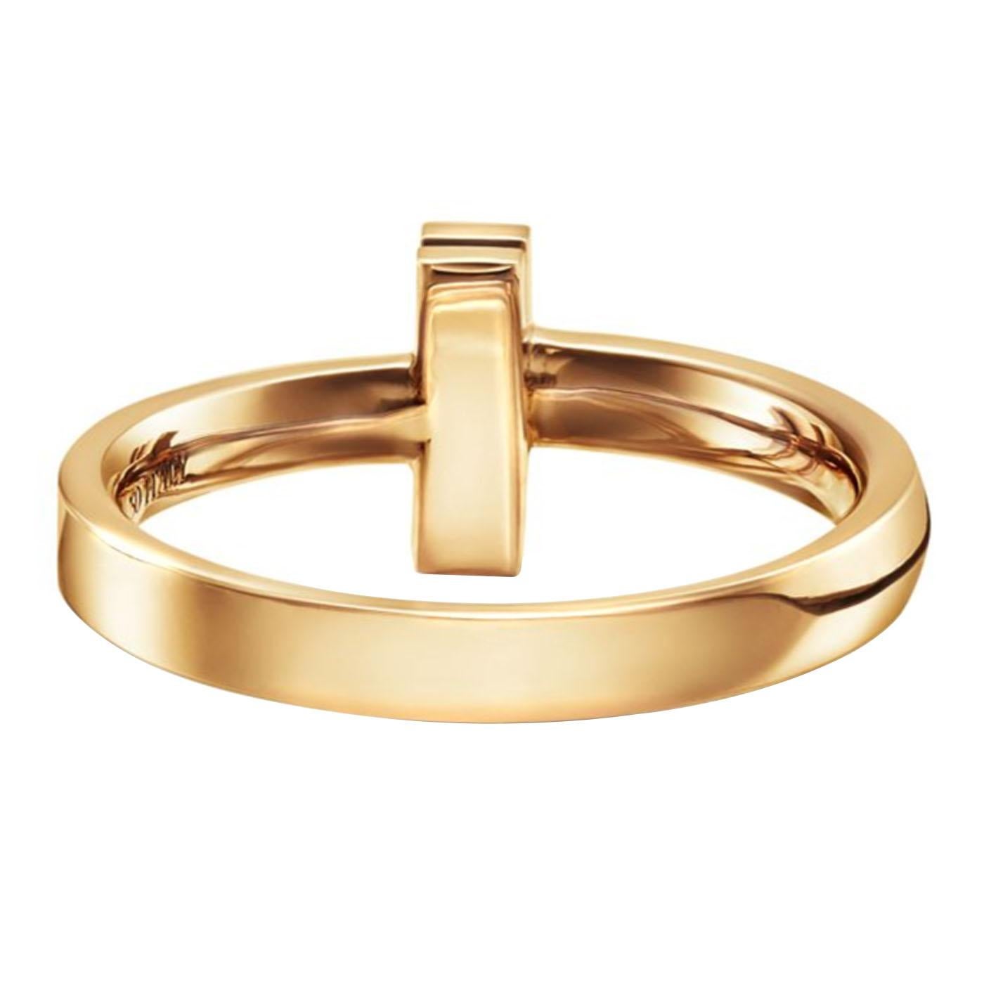 Modernist Tiffany & Co. T1 Ring in 18K Yellow Gold Size 5 For Sale