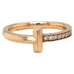 Tiffany & Co. Anello T1 con diamanti in oro rosa 18 carati