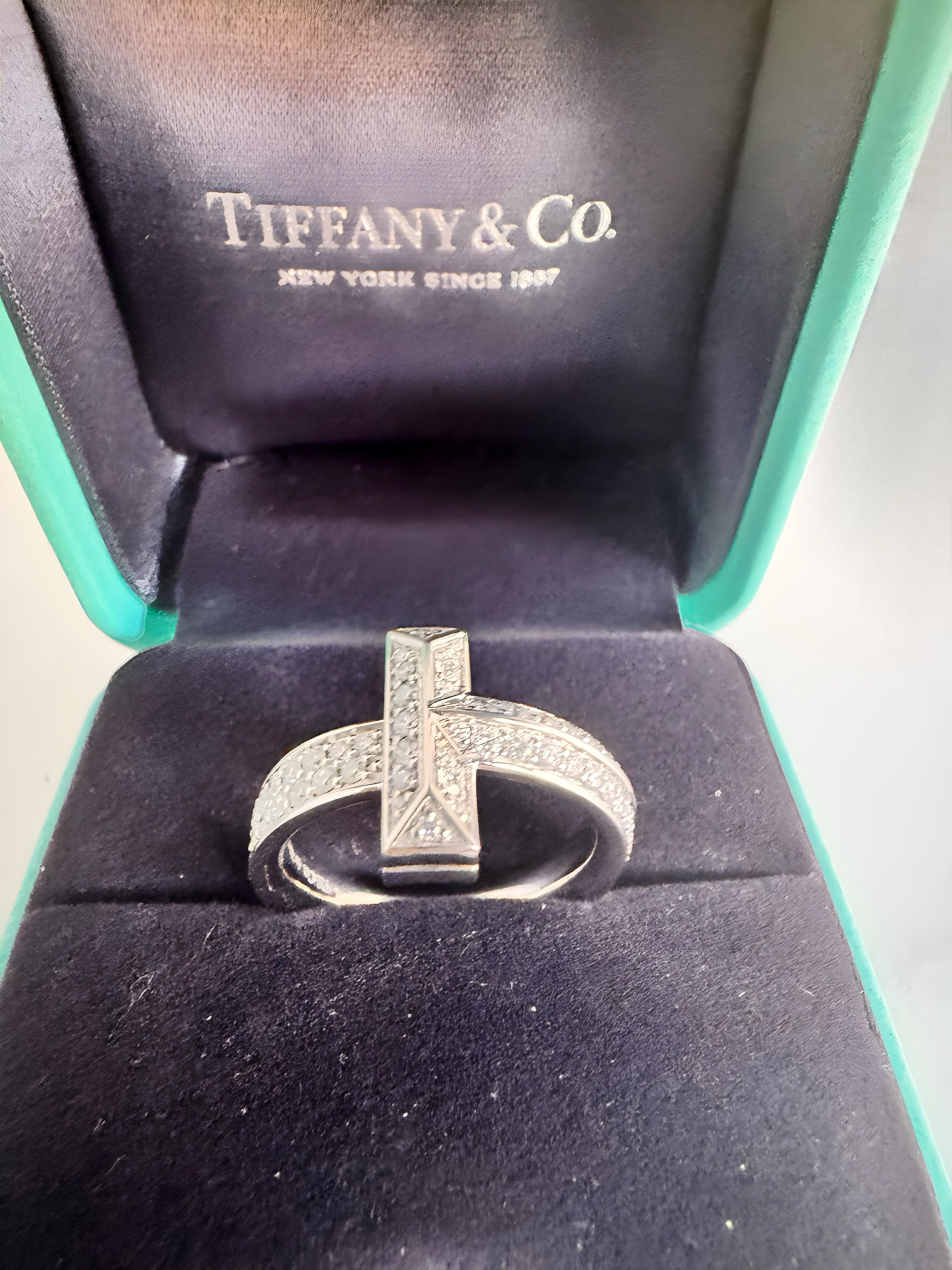 Taille brillant Tiffany & Co T1 Bague à large diamant en vente
