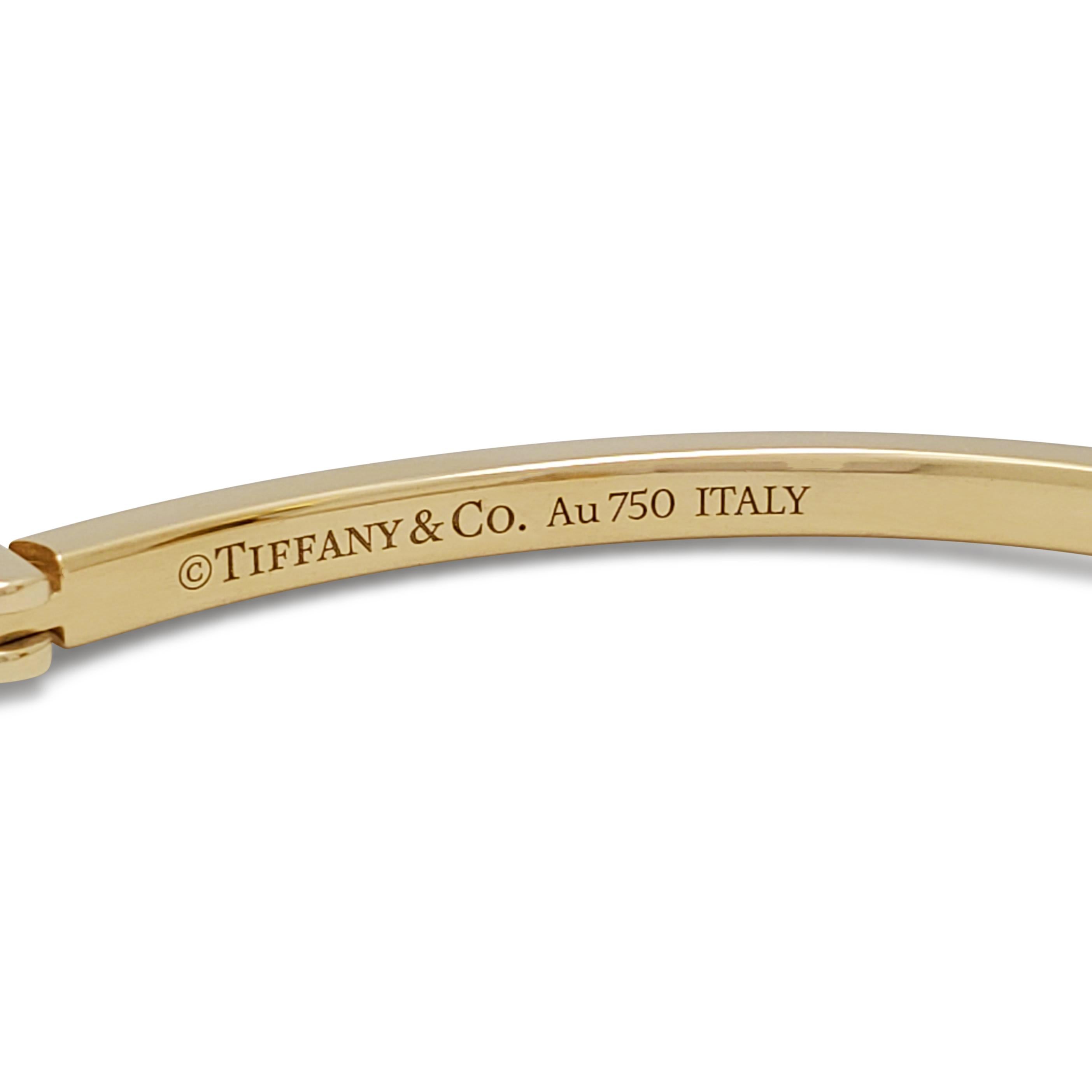 Women's or Men's Tiffany & Co. ' T1' Yellow Gold Narrow Hinged Bangle