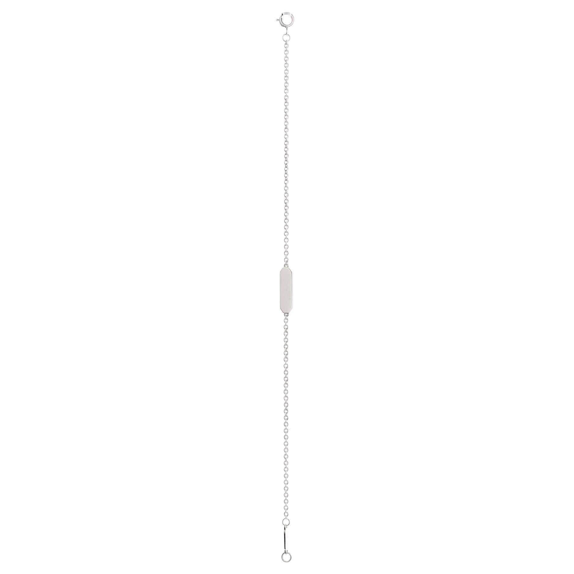 Tiffany & Co. Tag-Kette-Armband aus 18 Karat Weißgold mit Diamanten im Zustand „Gut“ in New York, NY