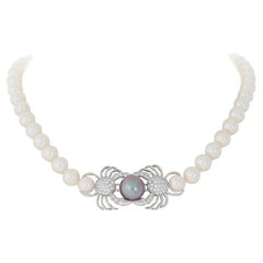 Tiffany & Co. Tahitian Pearl and Diamond Crab Necklace