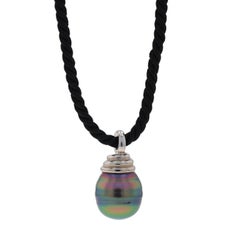 Tiffany & Co. Tahitian Pearl Pendant Necklace 39" - White Gold 18k Adjustable