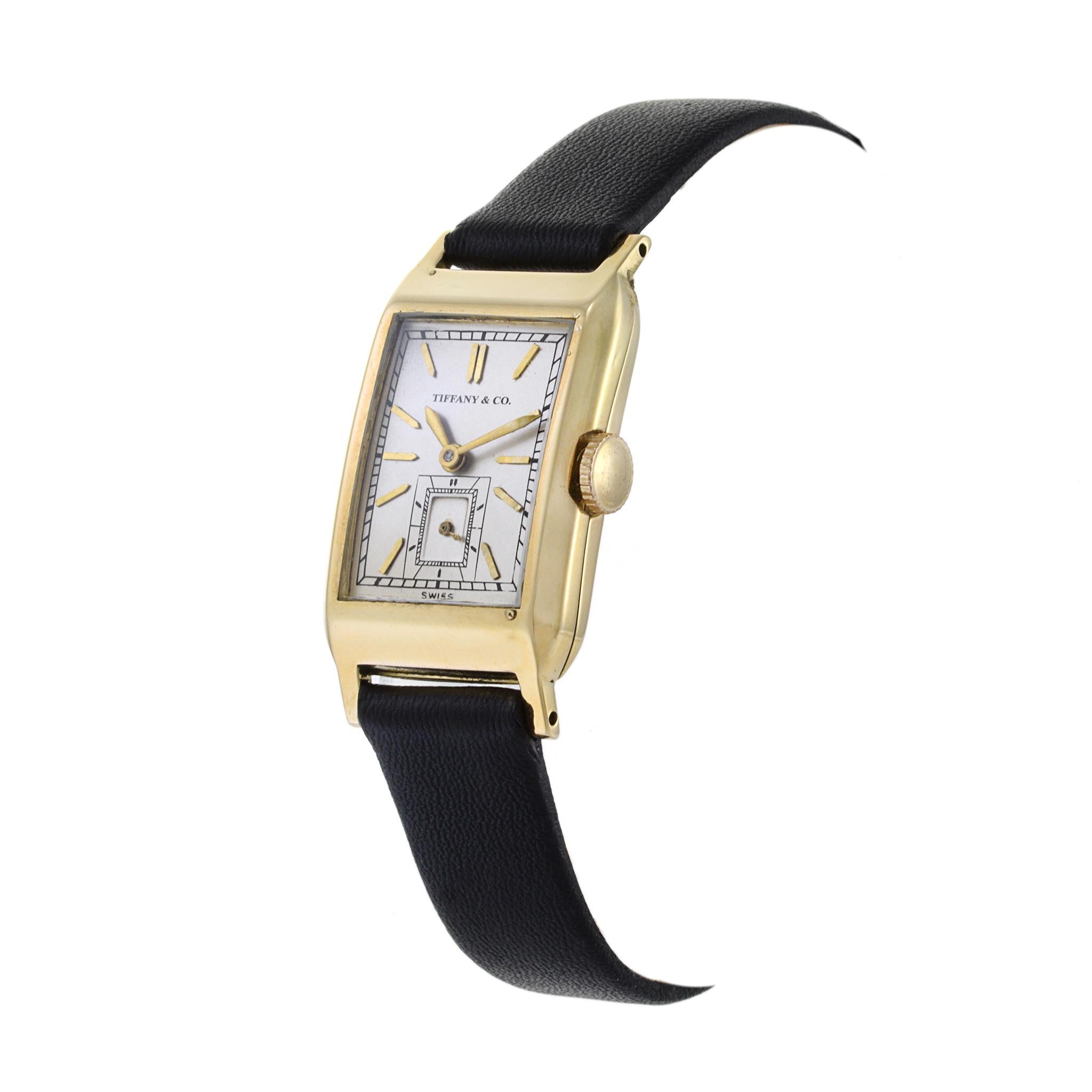 Retro Tiffany & Co. Tank Watch 14K Yellow Gold