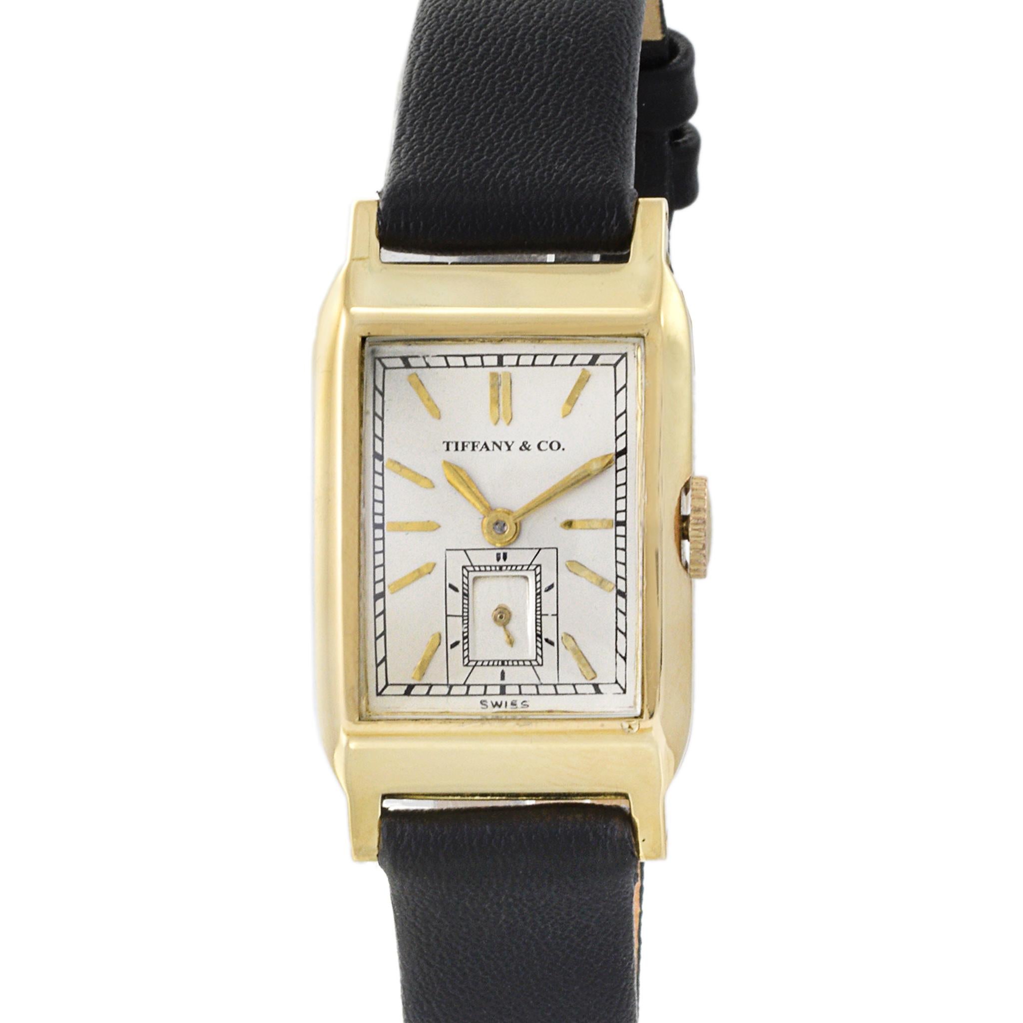 Tiffany & Co. Tank Watch 14K Yellow Gold In Good Condition In New York, NY
