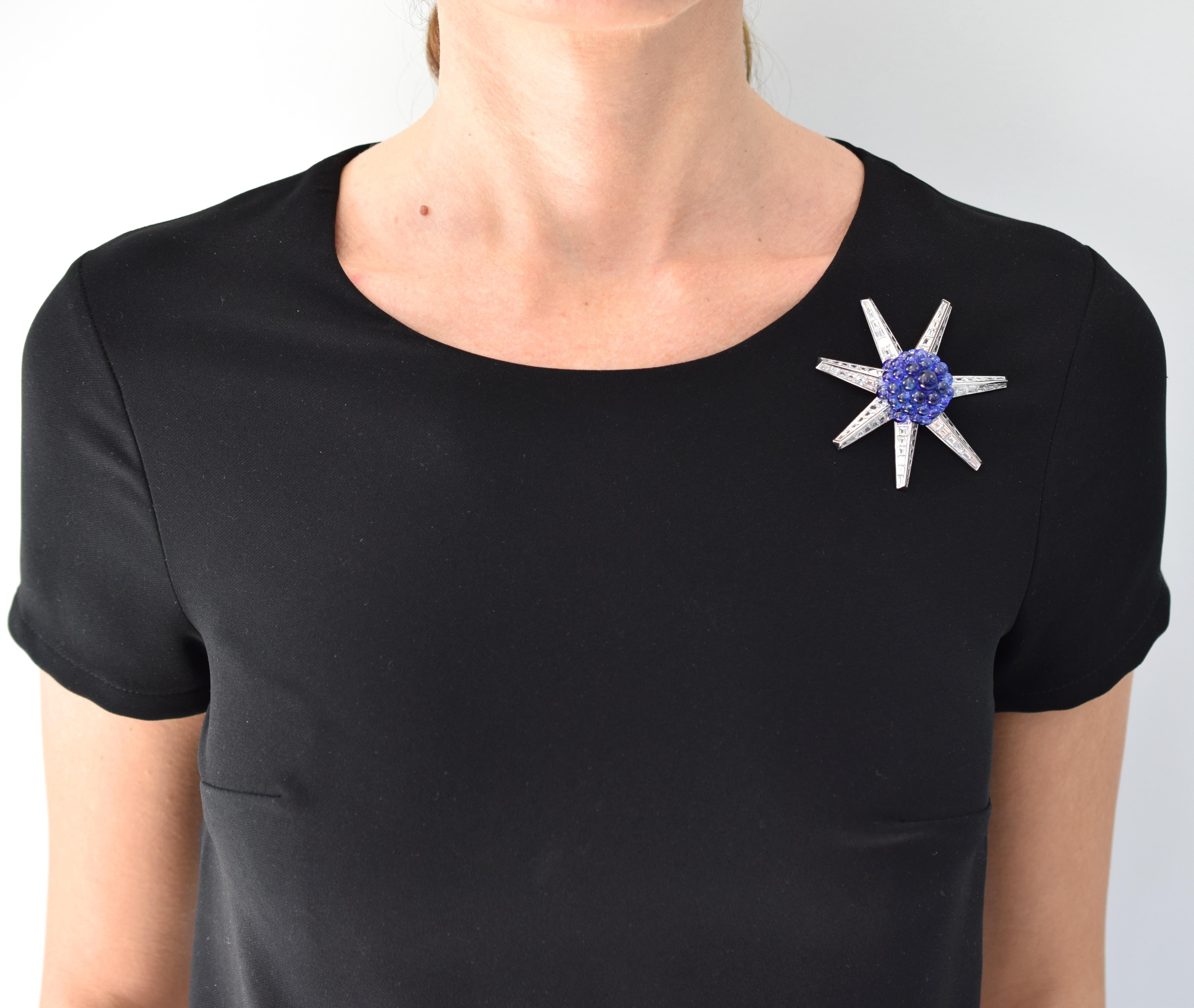 Artist Tiffany & Co. Tanzanite and Diamond Brooch For Sale