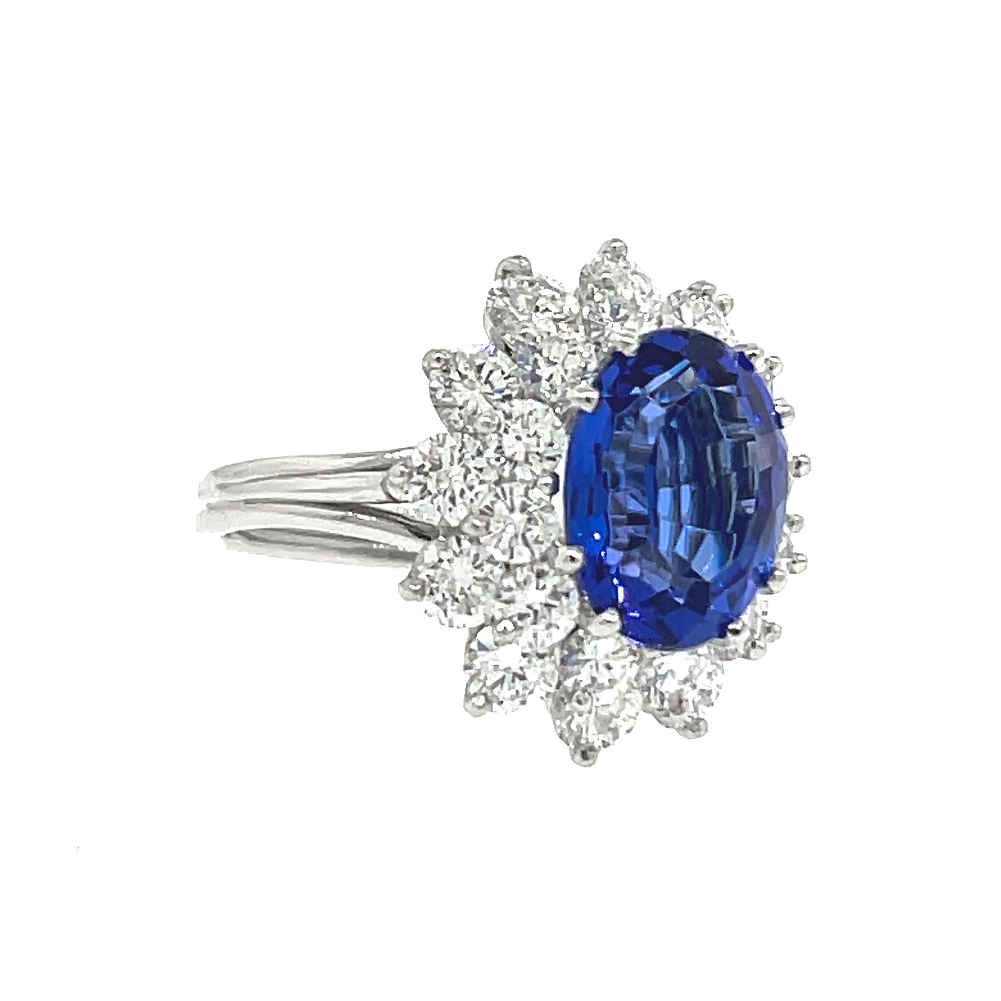 Tiffany & Co. Tansanit und Diamantring aus Platin Damen