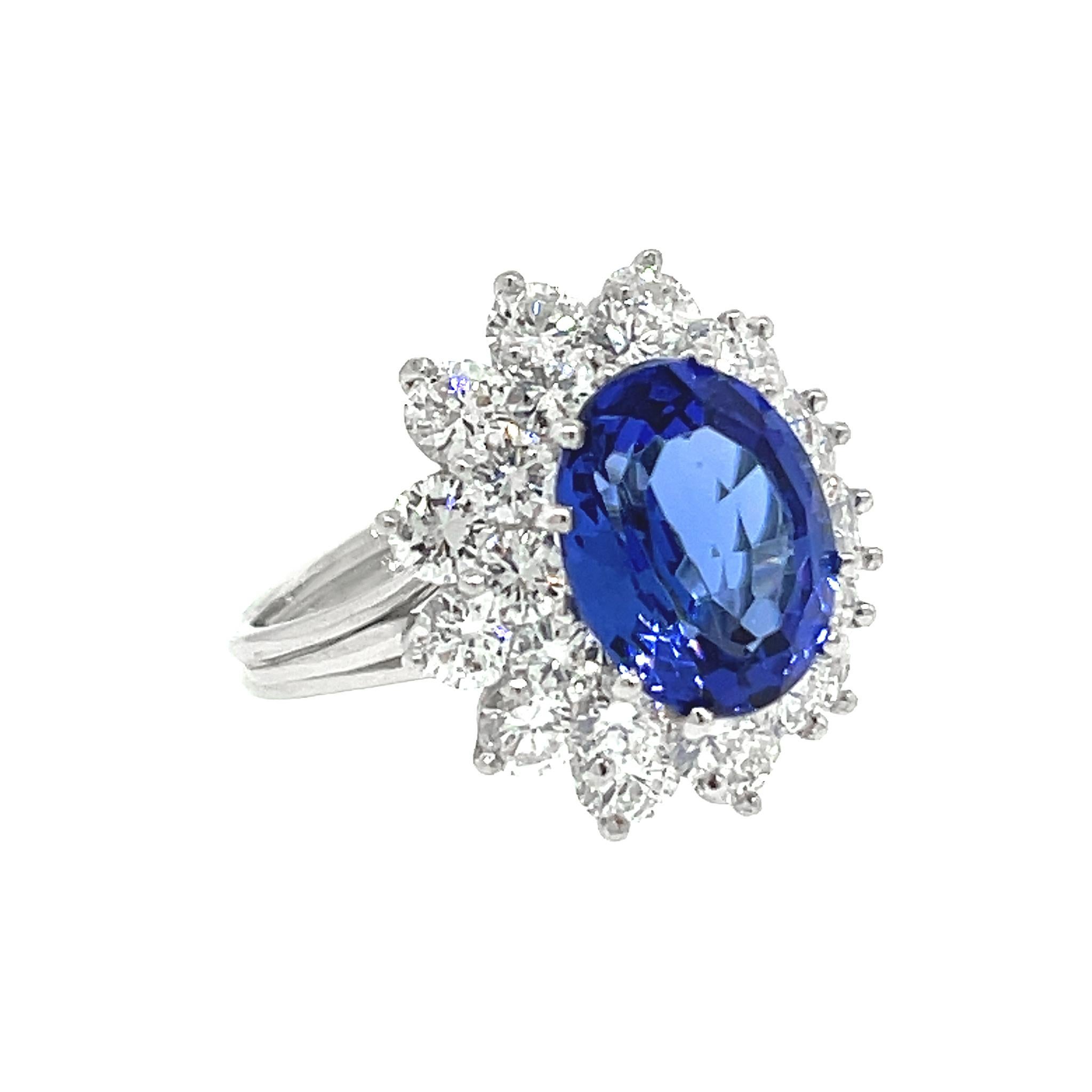 Tiffany & Co. Tansanit und Diamantring aus Platin 1