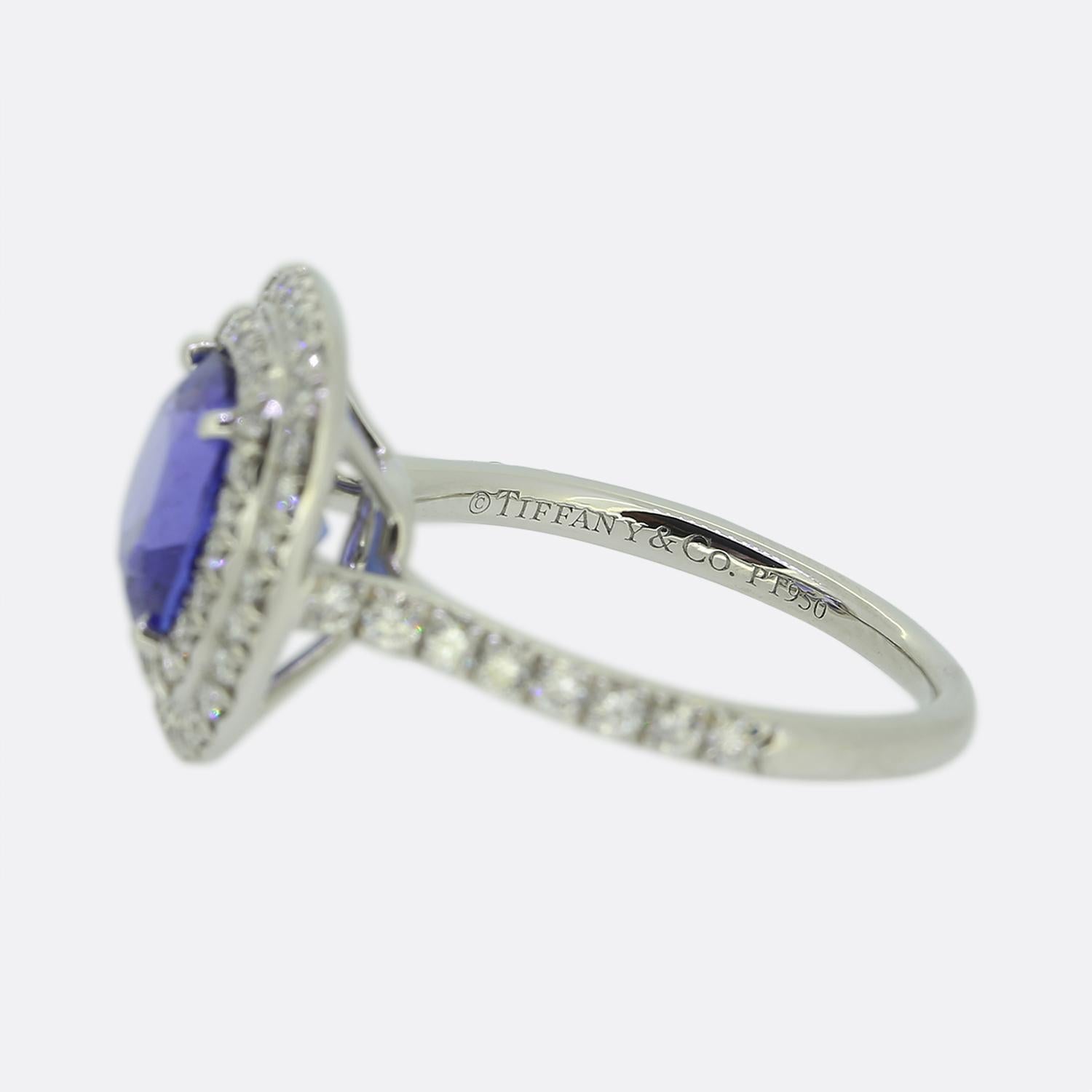 Women's or Men's Tiffany & Co. Tanzanite and Diamond Soleste Ring