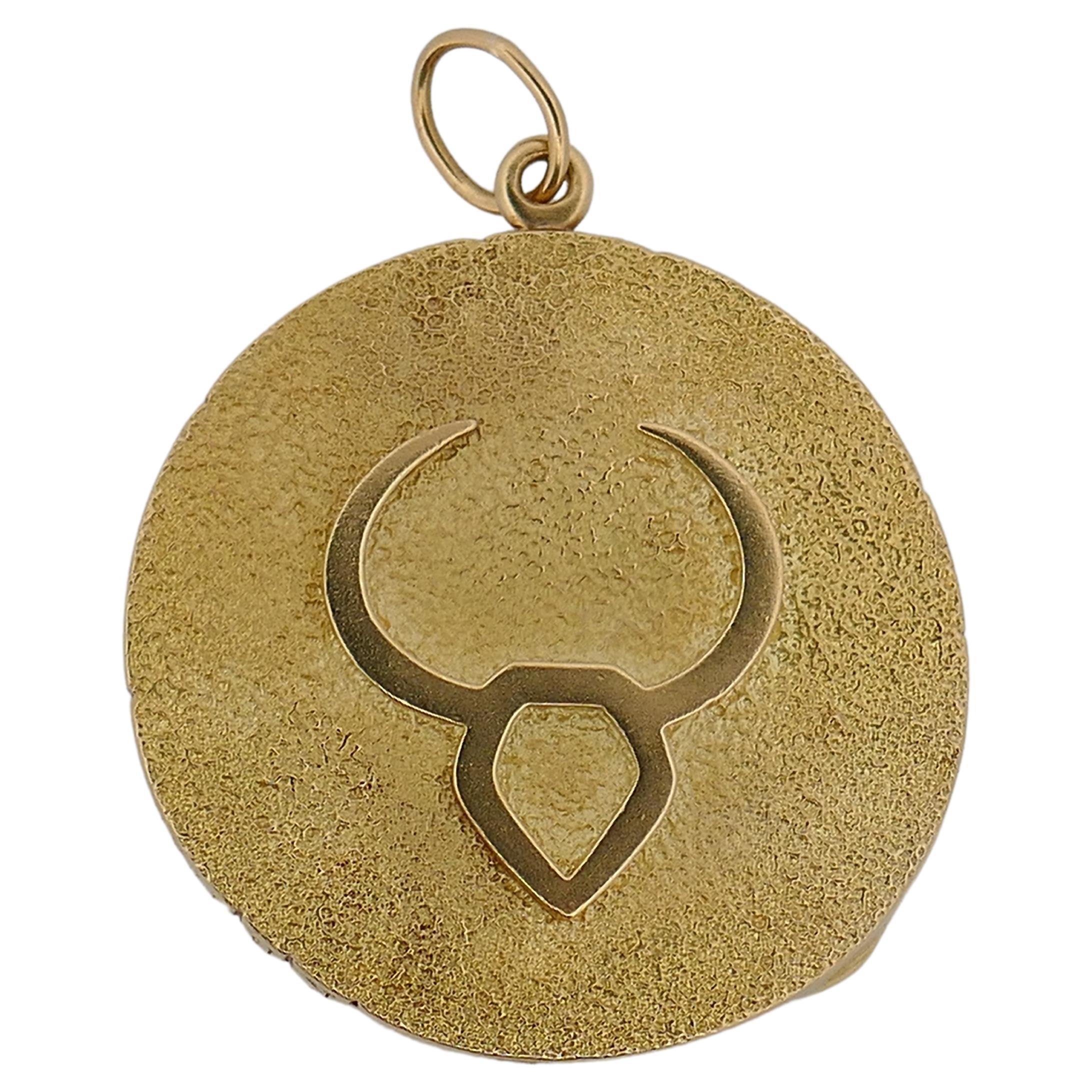 Women's or Men's Tiffany & Co. Taurus Gold Pendant Astrological Zodiac
